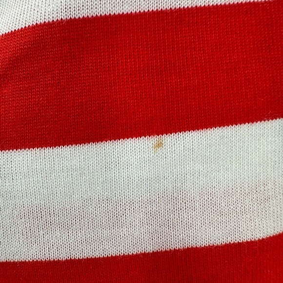 Sail Away Red & White Striped Embroidered Sequin Knit Top Women's Size Medium - Picture 5 of 11